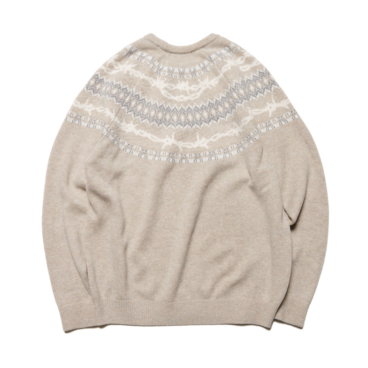 uniform experiment / ENTANGLED NORDIC SWEATER (Beige)